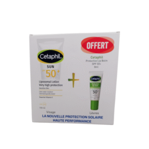 CETAPHIL SUN SPF50+ LIPOSOMALE LOTION 100ML + CETAPHIL BAUME A LEVRES PROTECTEUR SPF50+ 8ML OFFERT