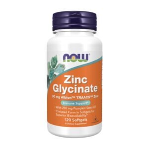 NOW ZINC GLYCINATE 30MG ALBION TM TRAACS TM ZINC B120 SOFTGELS